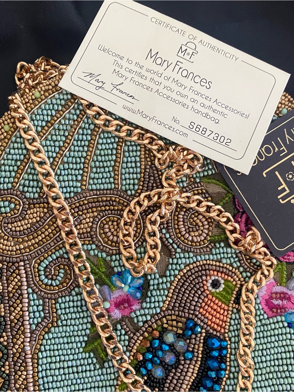 Mary Frances Pretty Parrot Beaded Crossbody Bag - Picture 13 of 15
